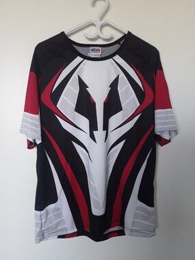 Athletic Knit Custom Hockey Jersey Adult L Black Red White Wolf Tribal Design